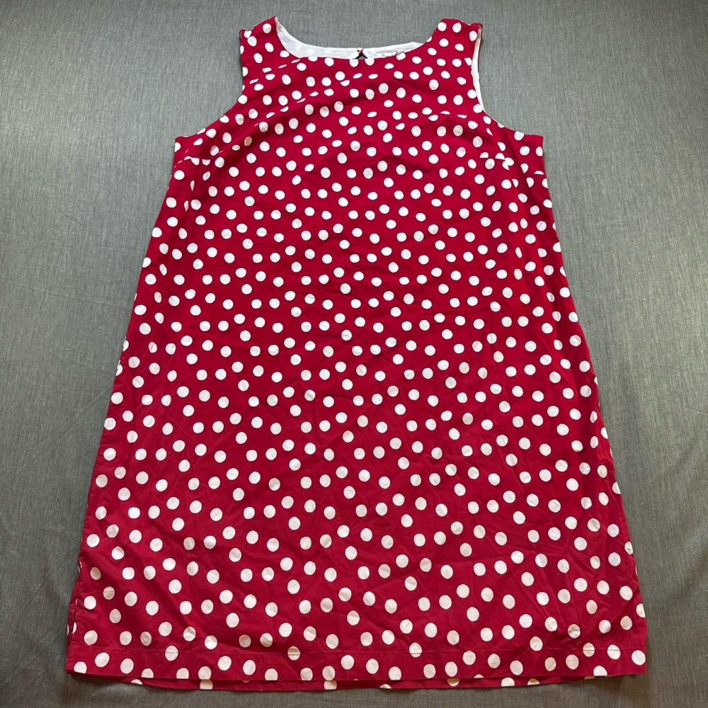 NWT Kim Rogers Petite Sleeveless Dress Women's PL Red White Polka Dot Cotton NEW